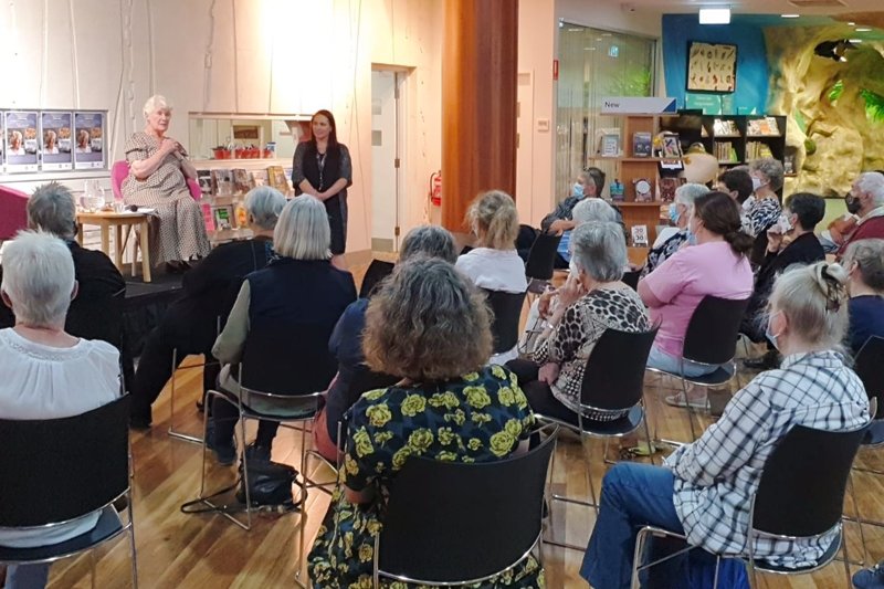 The masked gathering listening at the Mount Gambier launch