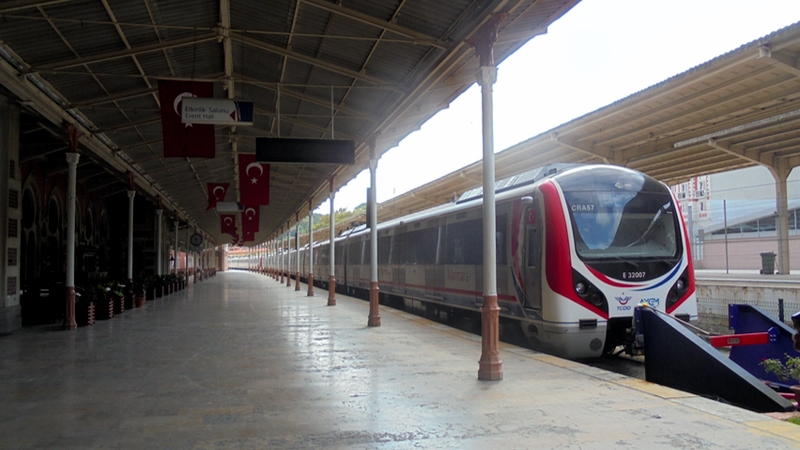 Istanbul station with the modern Orient Express. Seen on my return to Turkey in 2013